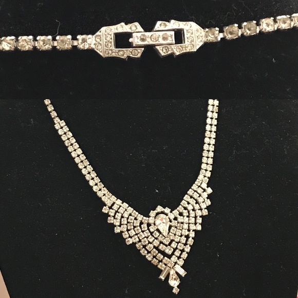 ❌SOLD❌ signed KRAMER rhinestone necklace 17 1/2” length. - Picture 3 of 5